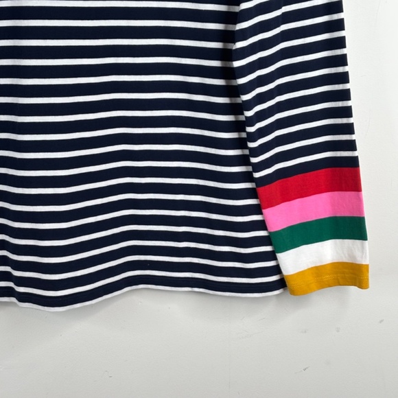 Boden Breton Long Sleeve T Shirt 13 Rainbow Cuff Tee Navy Stripe Nautical Preppy - Picture 3 of 11